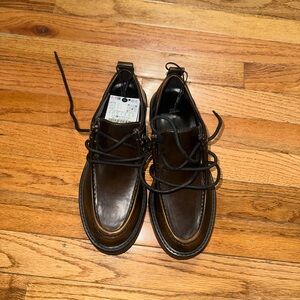 Zara Women's Brown Leather Loafers